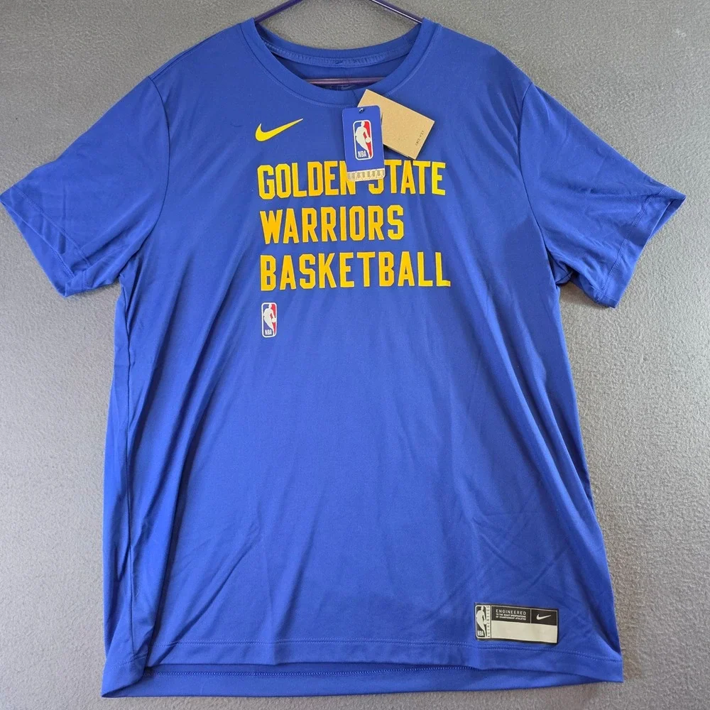 Nike Golden State Warriors Basketball Mens T-Shirt Royal Blue FJ0207-495 XL NEW